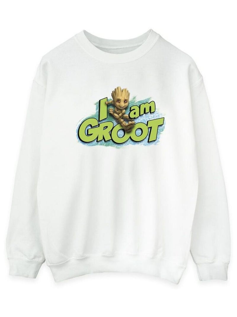 Marvel - Sweat GUARDIANS OF THE GALAXY AM GROOT Blanc - Kiabi