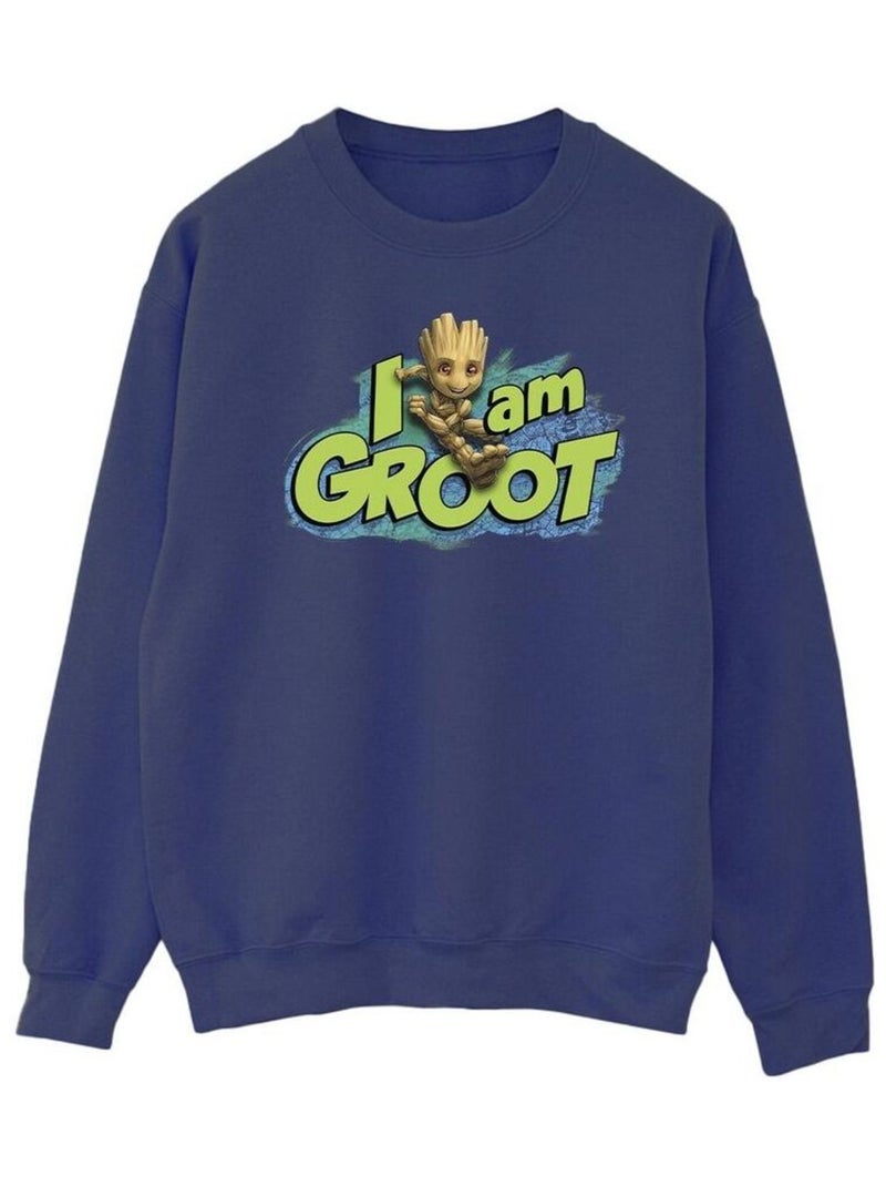 Marvel - Sweat GUARDIANS OF THE GALAXY AM GROOT Bleu marine - Kiabi