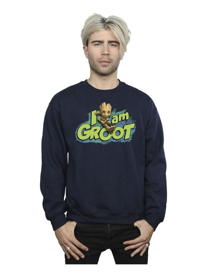 Marvel - Sweat GUARDIANS OF THE GALAXY AM GROOT Bleu marine - Kiabi