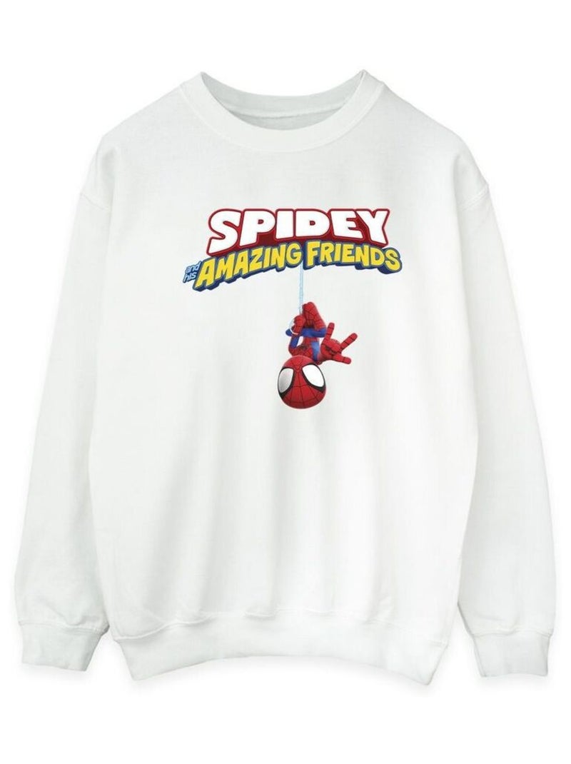 Marvel - Sweat HANGING UPSIDE DOWN Blanc - Kiabi