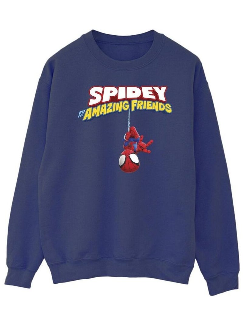 Marvel - Sweat HANGING UPSIDE DOWN Bleu marine - Kiabi