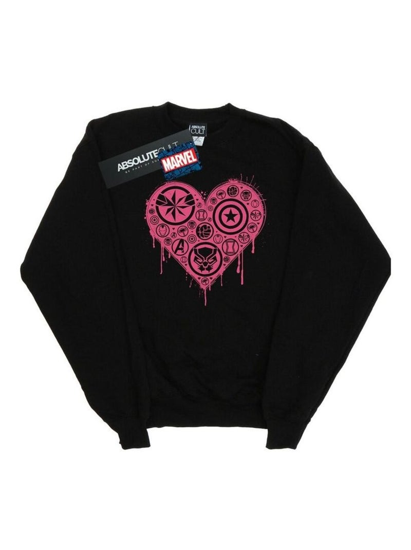Marvel - Sweat HEART AVENGERS Noir - Kiabi