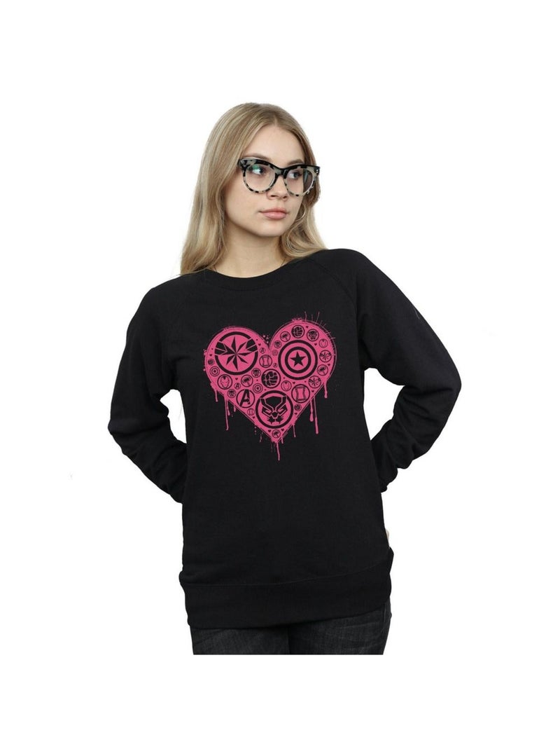 Marvel - Sweat HEART AVENGERS Noir - Kiabi