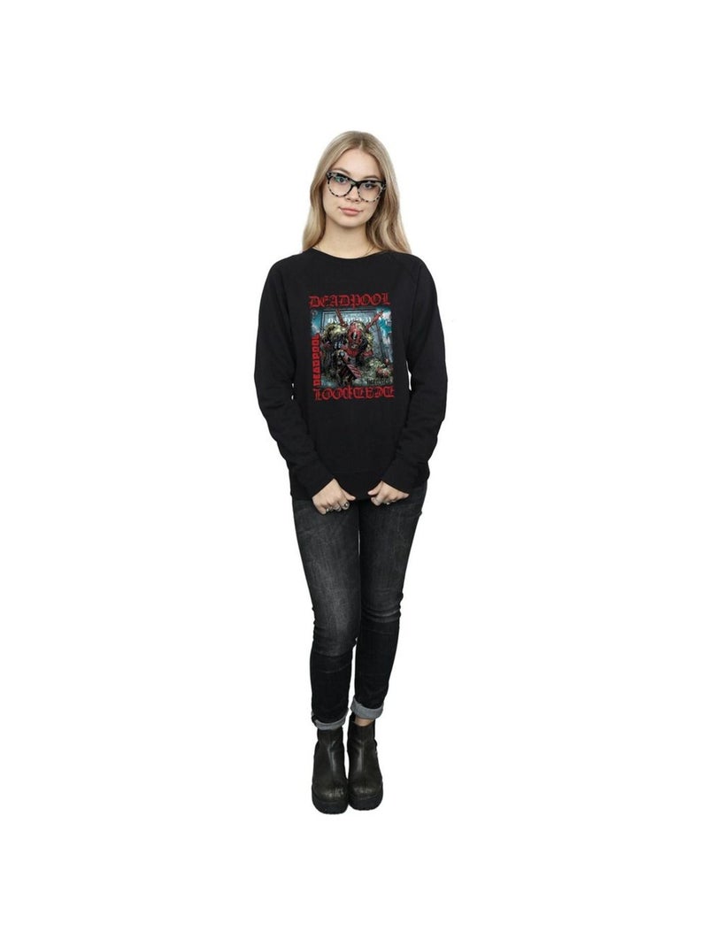 Marvel - Sweat HERE LIES DEADPOOL Noir - Kiabi