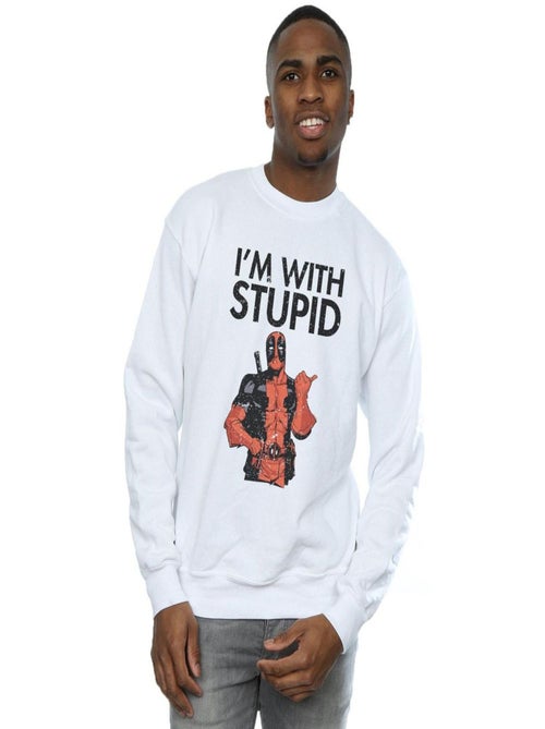 Marvel - Sweat I'M WITH STUPID - Kiabi Marvel - Sweat I'M WITH STUPID - Kiabi