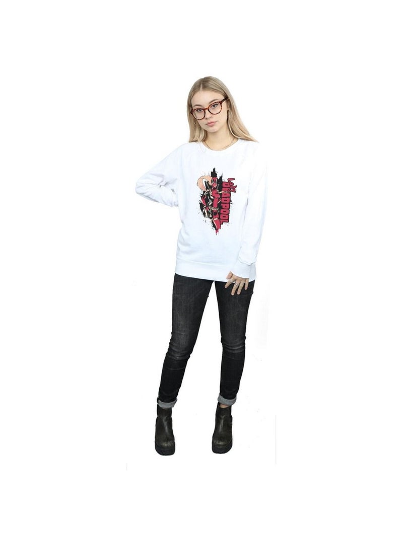 Marvel - Sweat LADY DEADPOOL Blanc - Kiabi