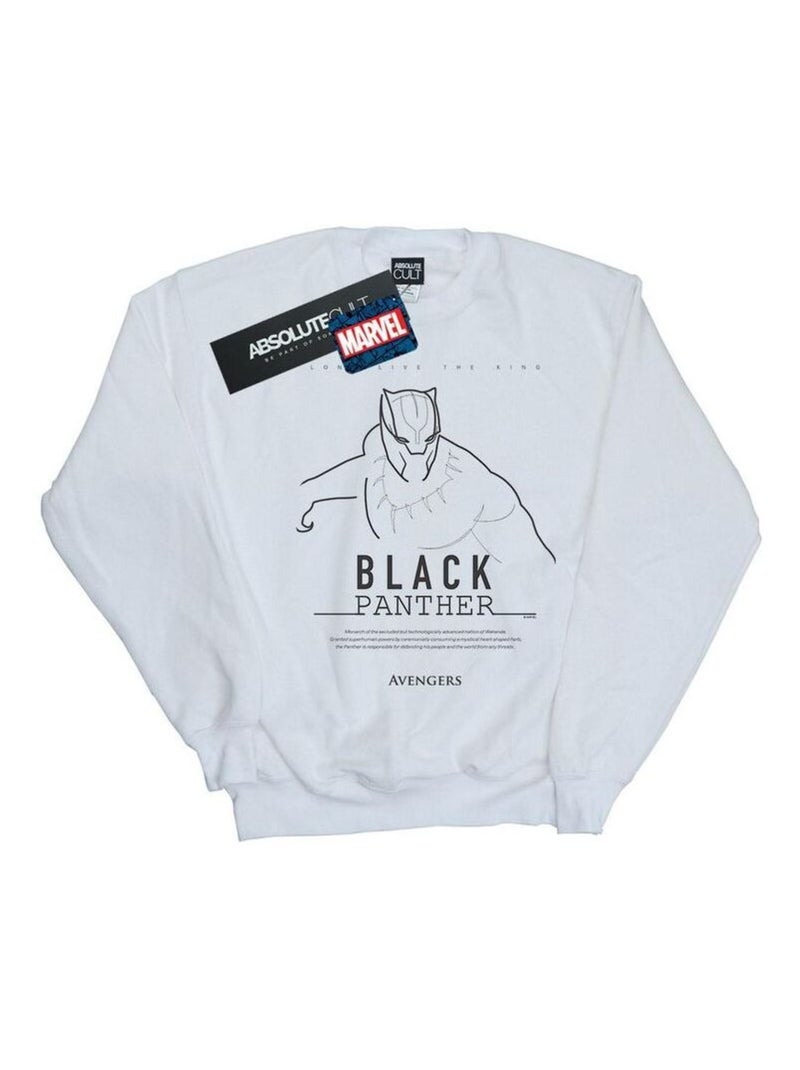 Marvel - Sweat LONG LIVE THE KING Blanc - Kiabi