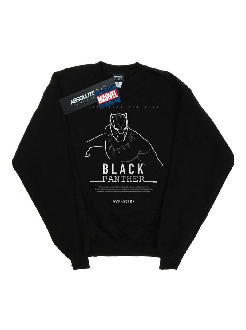 Marvel - Sweat LONG LIVE THE KING Noir - Kiabi