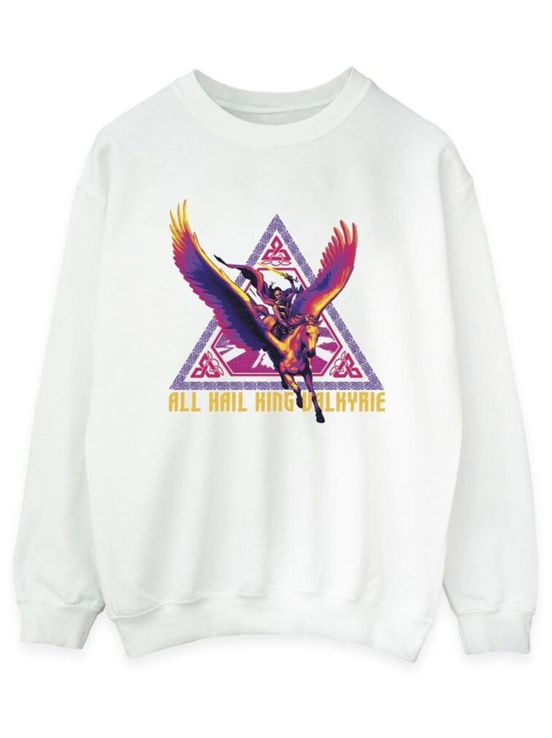 Marvel - Sweat LOVE AND THUNDER ALL HAIL Blanc - Kiabi