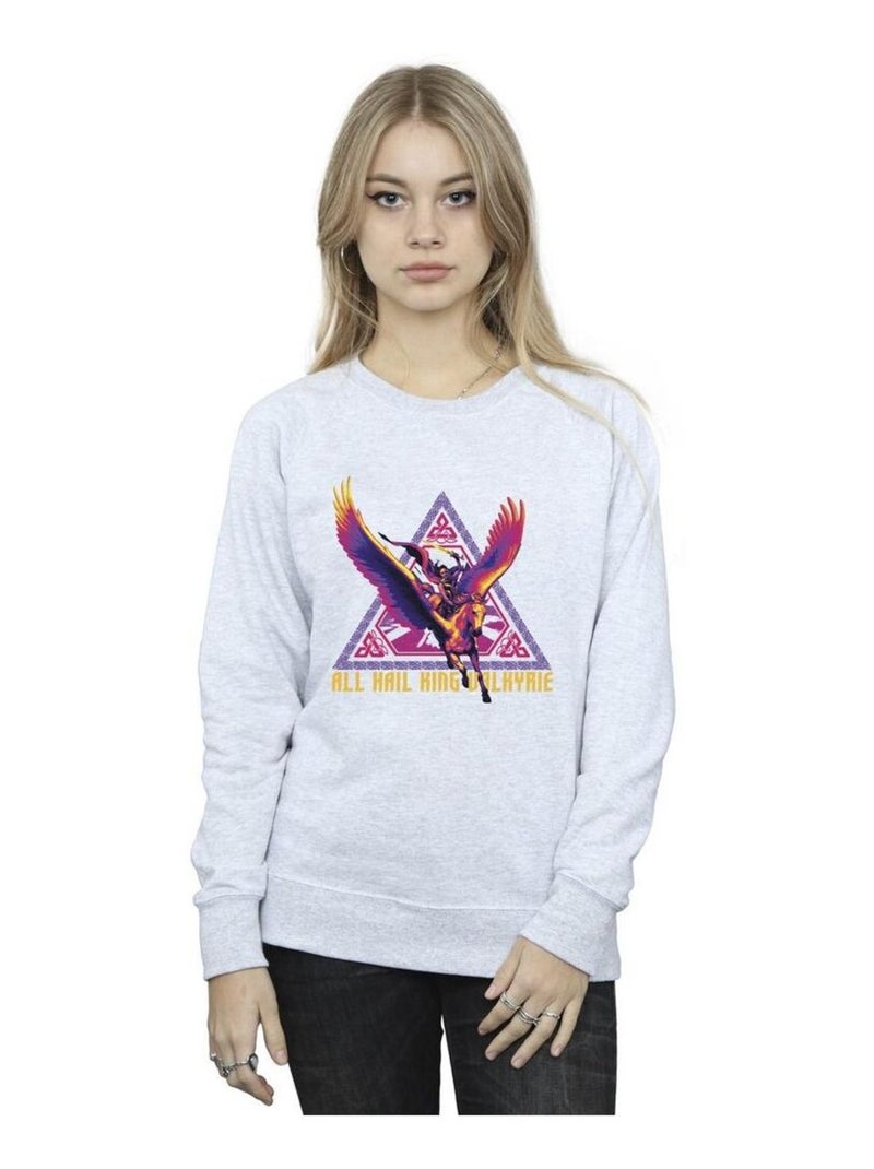 Marvel - Sweat LOVE AND THUNDER ALL HAIL Gris chiné - Kiabi