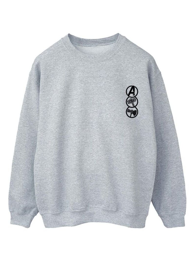 Marvel - Sweat LOVE AND THUNDER Gris chiné - Kiabi