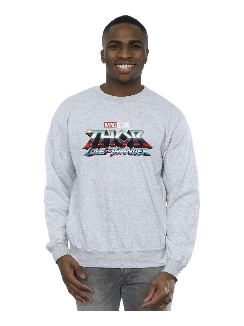 Marvel - Sweat LOVE AND THUNDER Gris chiné - Kiabi
