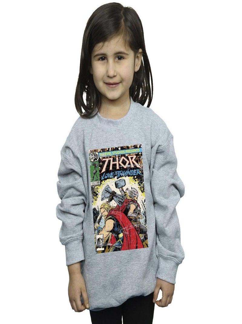 Marvel - Sweat LOVE AND THUNDER Gris chiné - Kiabi