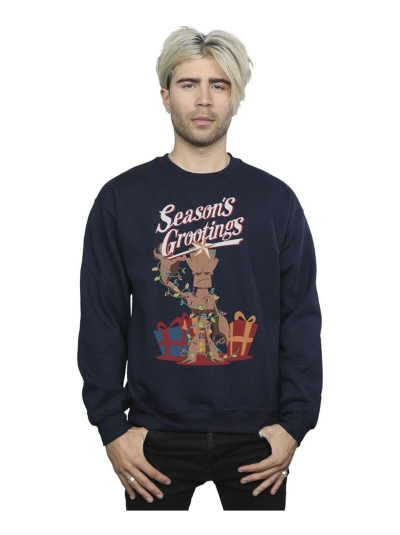Marvel - Sweat MARVEL SEASON'S GROOTINGS Bleu marine - Kiabi