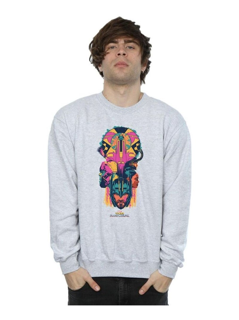Marvel - Sweat RAGNAROK Gris chiné - Kiabi
