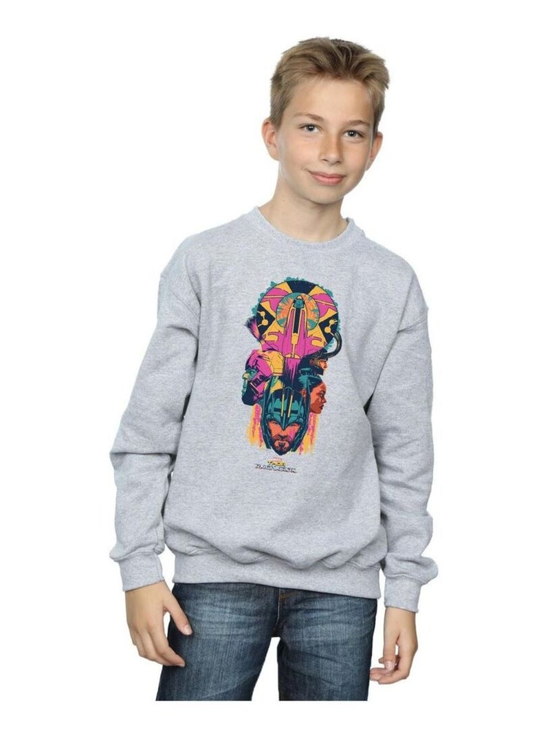Marvel - Sweat RAGNAROK Gris chiné - Kiabi
