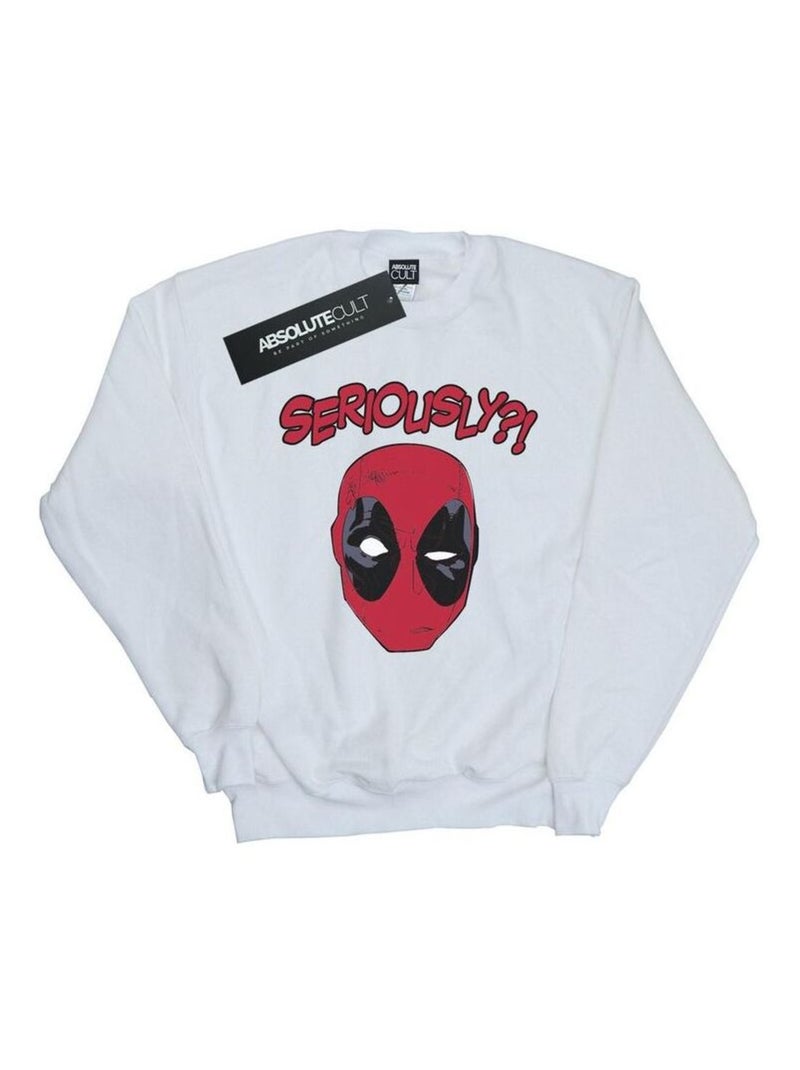 Marvel - Sweat SERIOUSLY Blanc - Kiabi