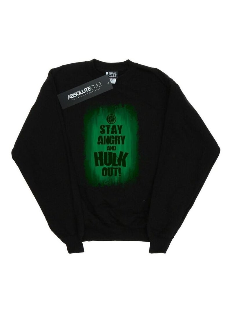 Marvel - Sweat STAY ANGRY Noir - Kiabi