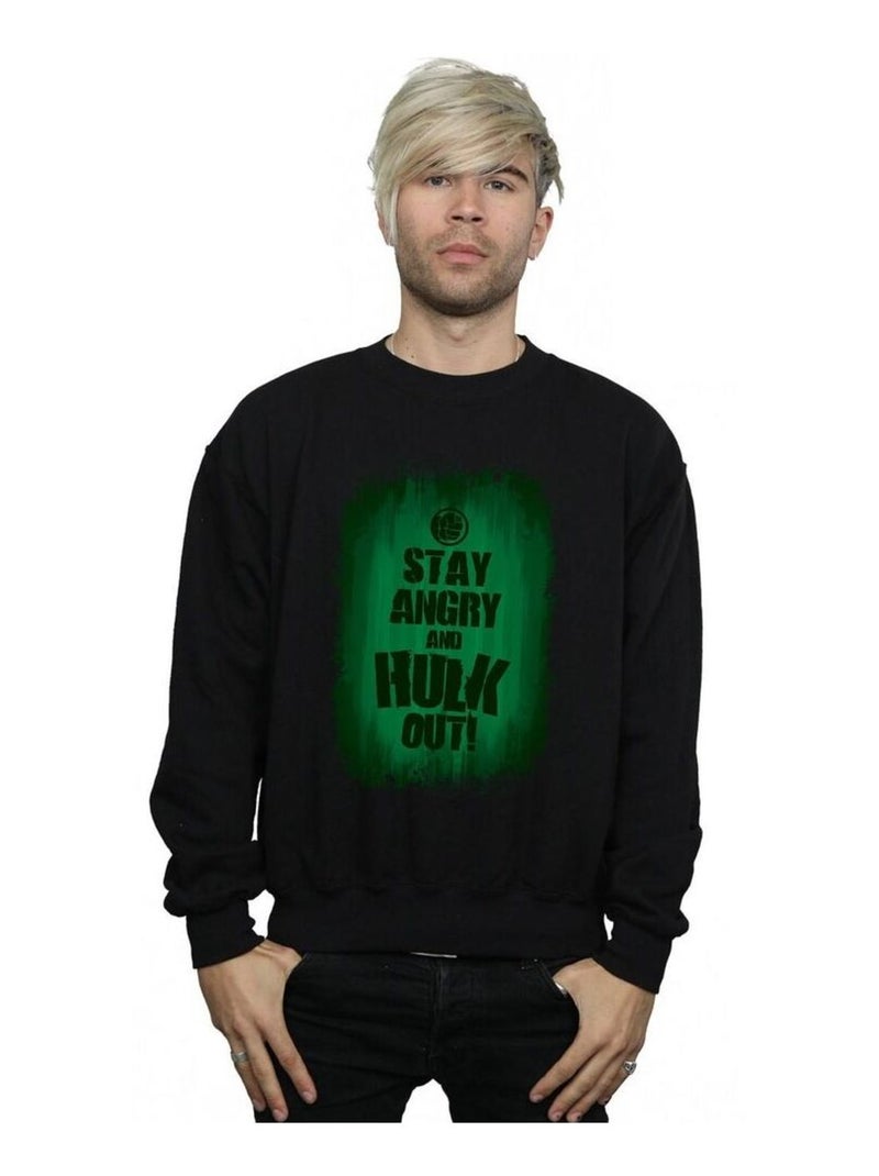 Marvel - Sweat STAY ANGRY Noir - Kiabi
