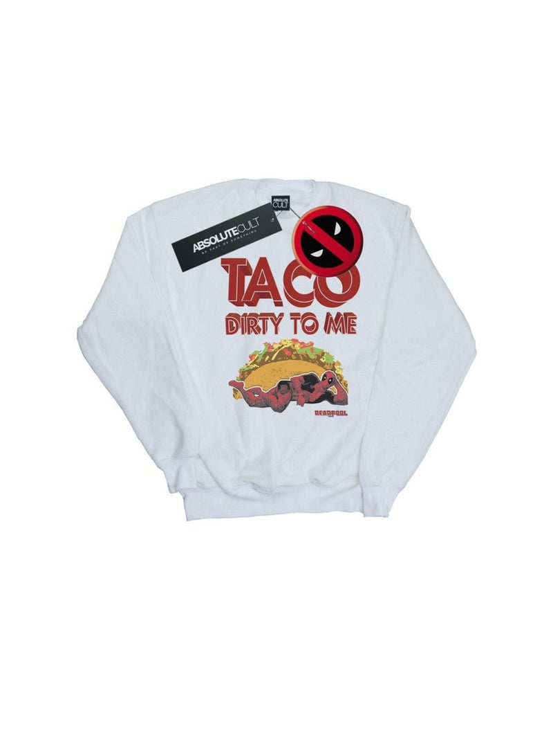 Marvel - Sweat TACO DIRTY TO ME Blanc - Kiabi