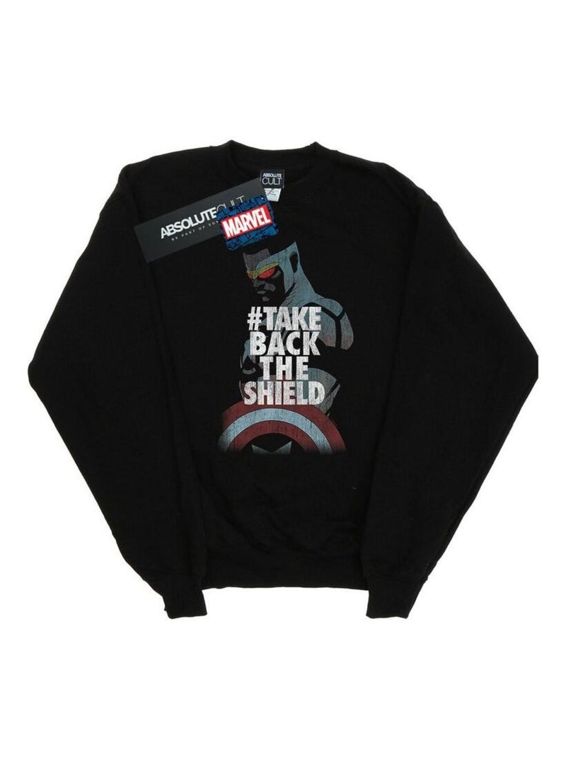 Marvel - Sweat TAKE BACK THE SHIELD Noir - Kiabi