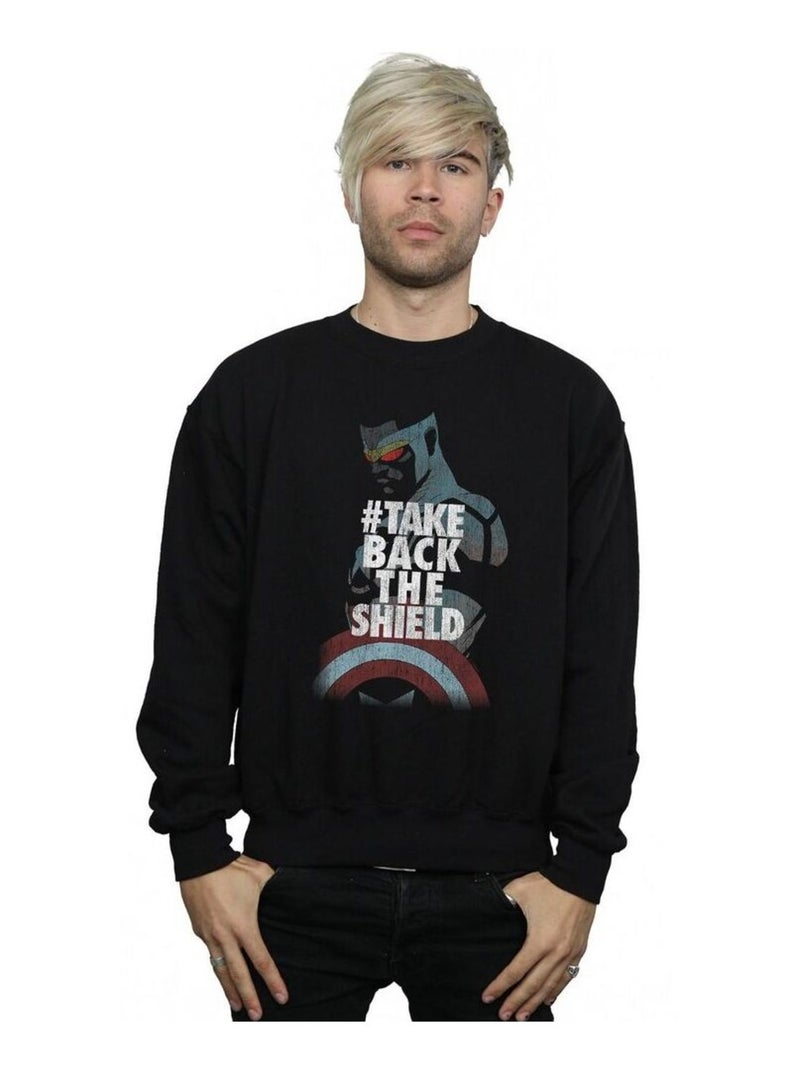 Marvel - Sweat TAKE BACK THE SHIELD Noir - Kiabi