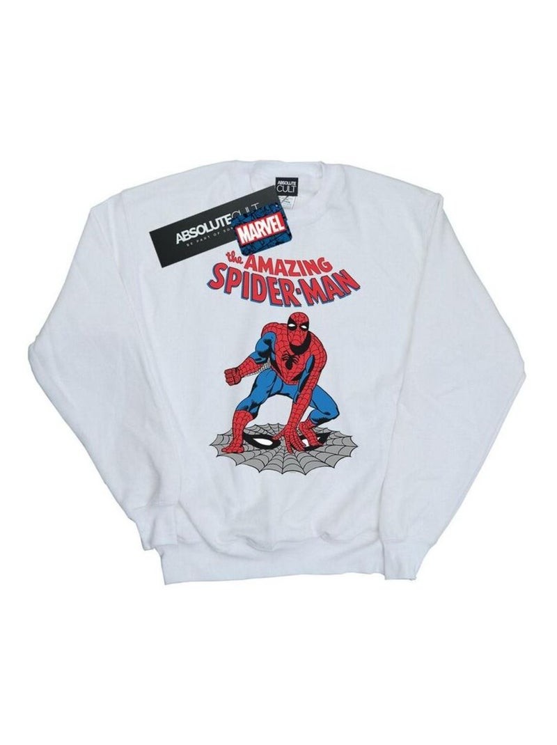 Marvel - Sweat THE AMAZING SPIDER-MAN Blanc - Kiabi