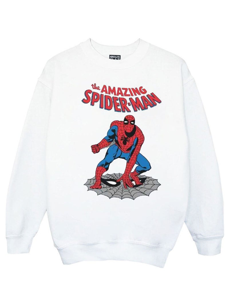 Marvel - Sweat THE AMAZING SPIDER-MAN Blanc - Kiabi