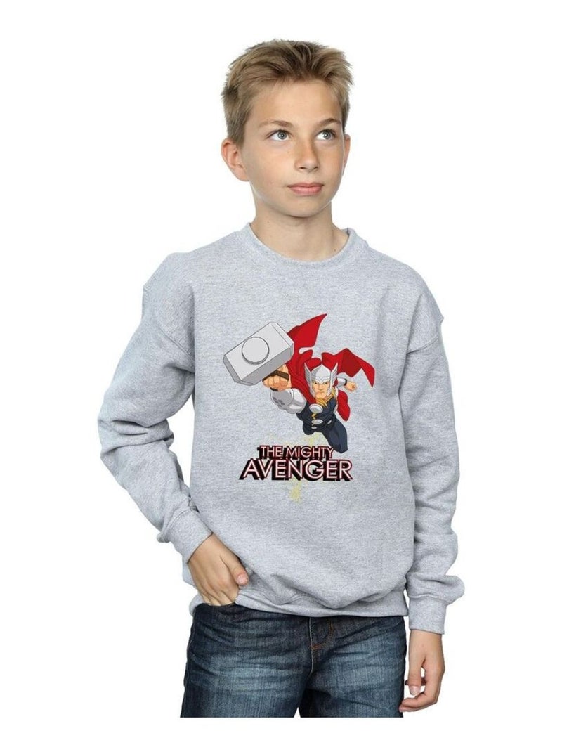 Marvel - Sweat THE MIGHTY AVENGER Gris chiné - Kiabi