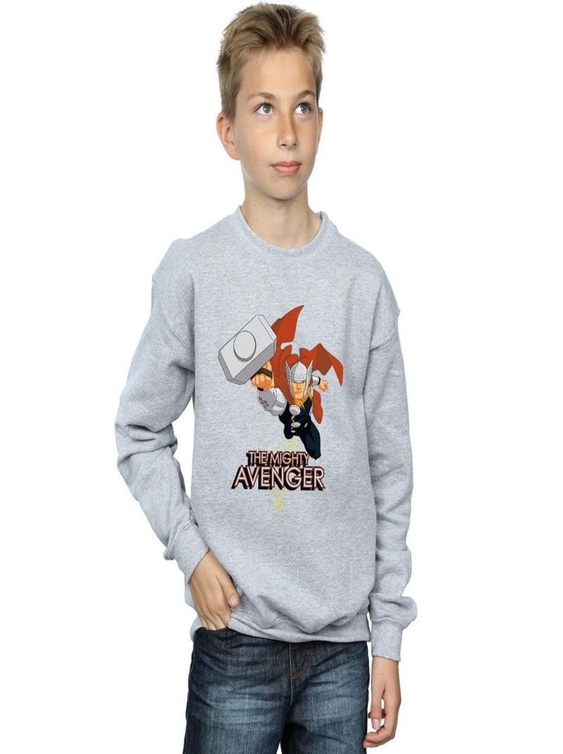 Marvel - Sweat THE MIGHTY AVENGER Gris chiné - Kiabi