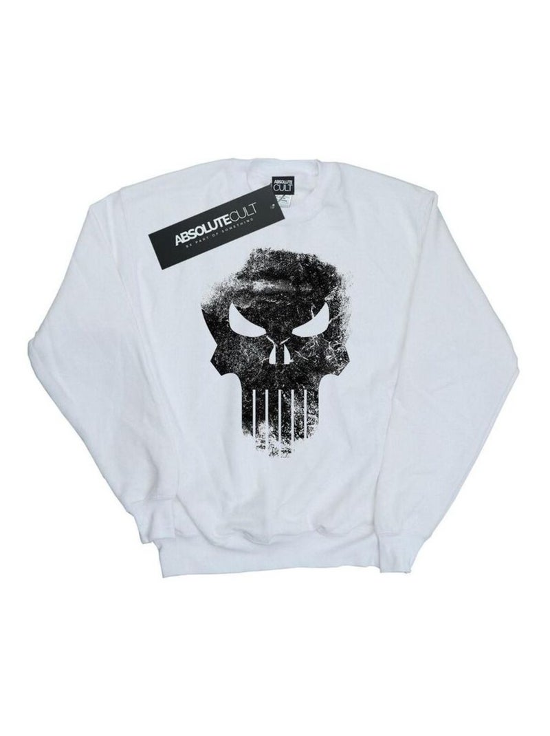 Marvel - Sweat THE PUNISHER DISTRRESSED SKULL Blanc - Kiabi