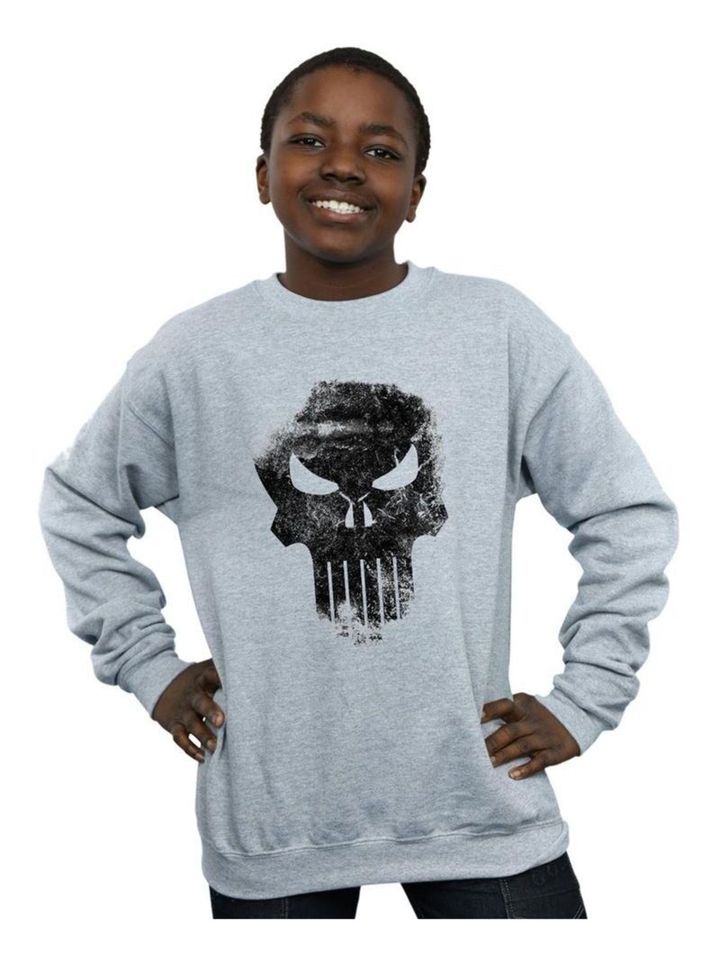 Marvel - Sweat THE PUNISHER DISTRRESSED SKULL Gris chiné - Kiabi