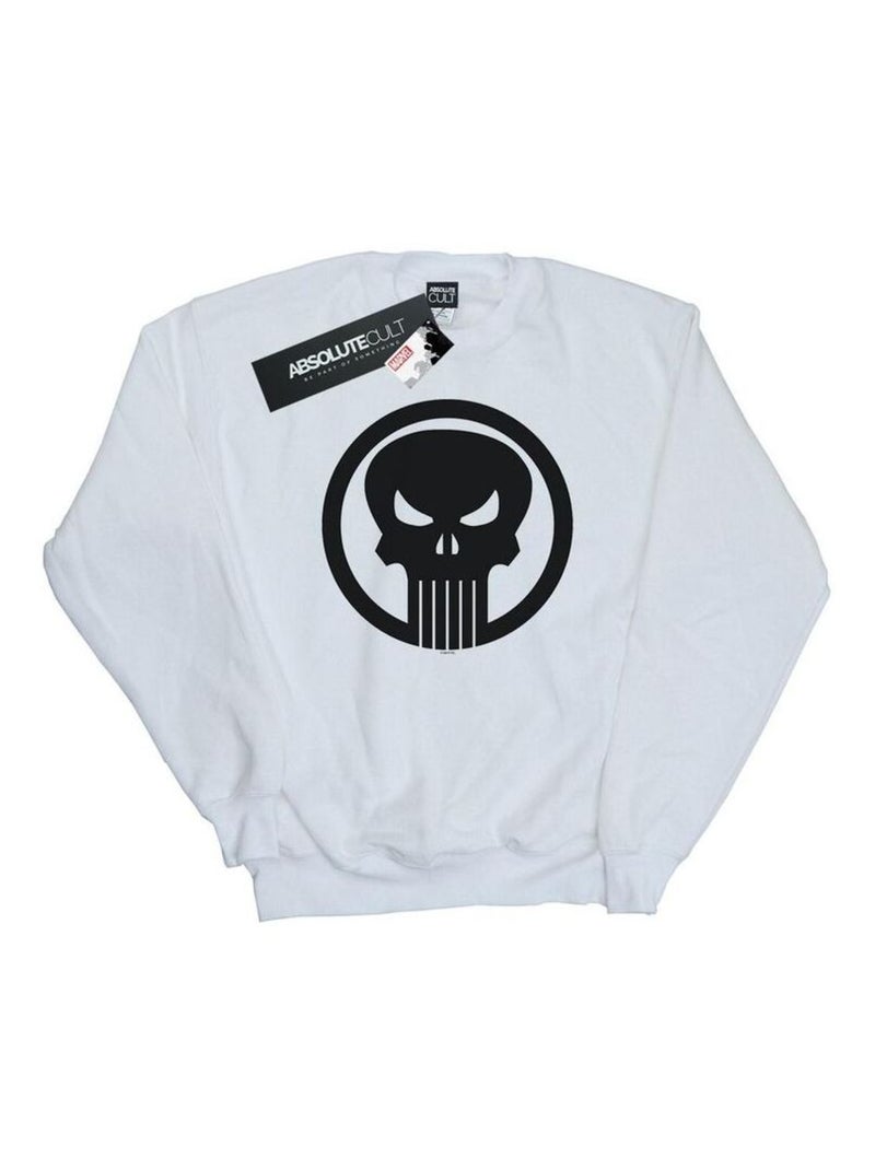Marvel - Sweat THE PUNISHER SKULL CIRCLE Blanc - Kiabi