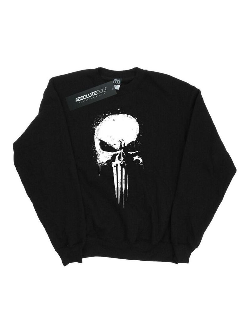 Marvel - Sweat THE PUNISHER SPRAY SKULL Noir - Kiabi