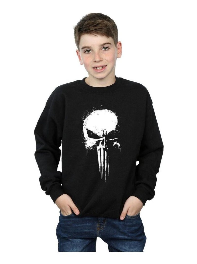 Marvel - Sweat THE PUNISHER SPRAY SKULL Noir - Kiabi