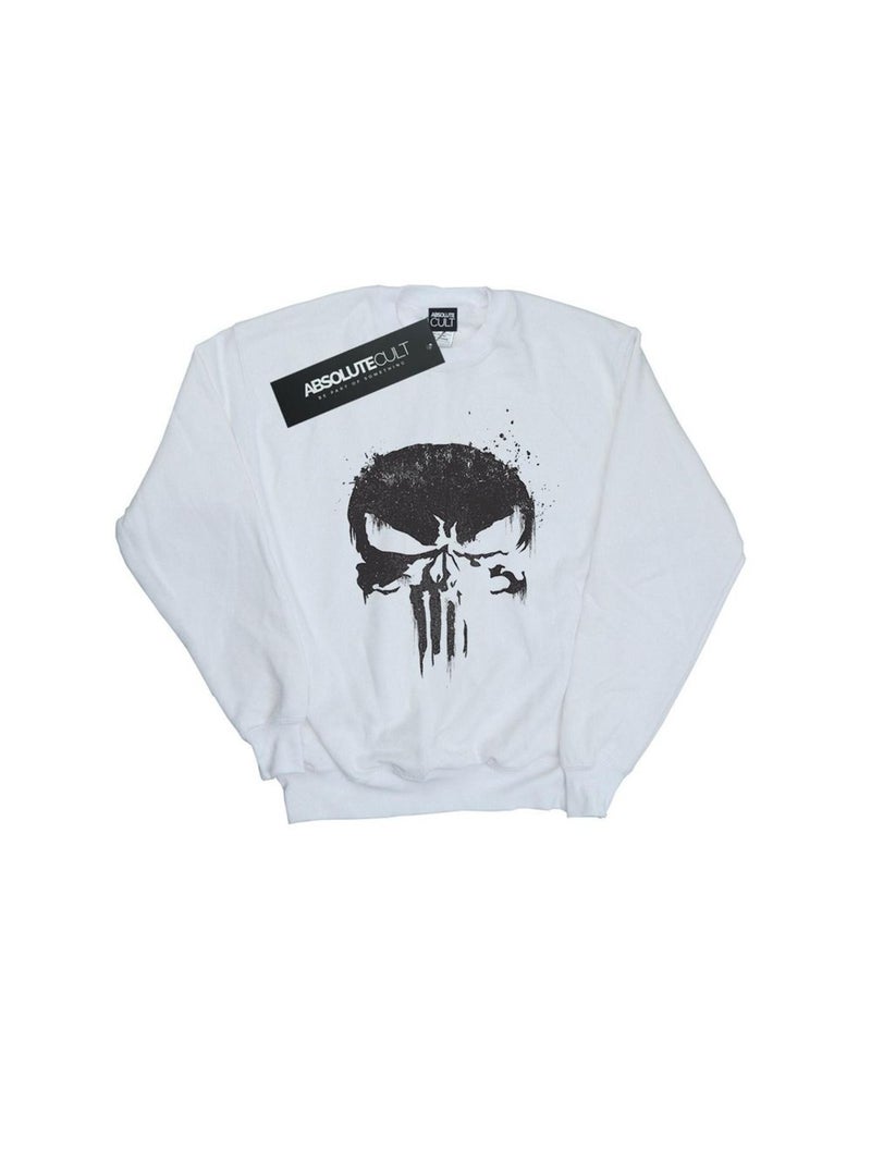 Marvel - Sweat THE PUNISHER TV SKULL LOGO Blanc - Kiabi