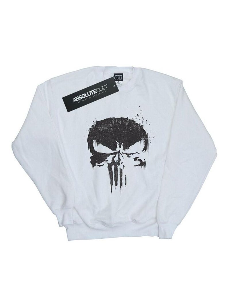 Marvel - Sweat THE PUNISHER TV SKULL LOGO Blanc - Kiabi