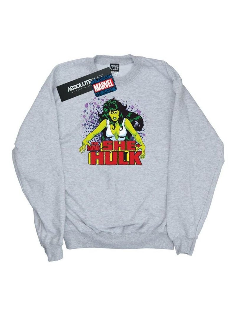 Marvel - Sweat THE SAVAGE Gris chiné - Kiabi