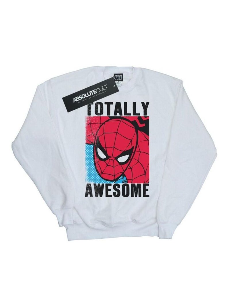 Marvel - Sweat TOTALLY AWESOME Blanc - Kiabi