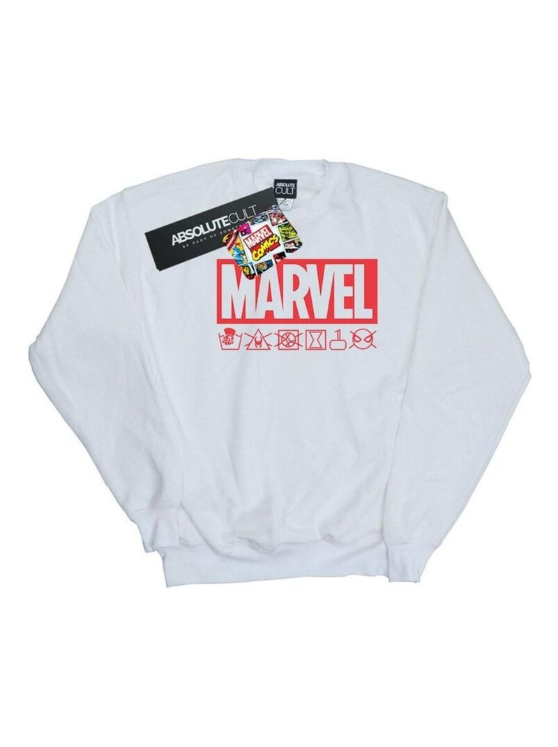 Marvel - Sweat WASH CARE Blanc - Kiabi