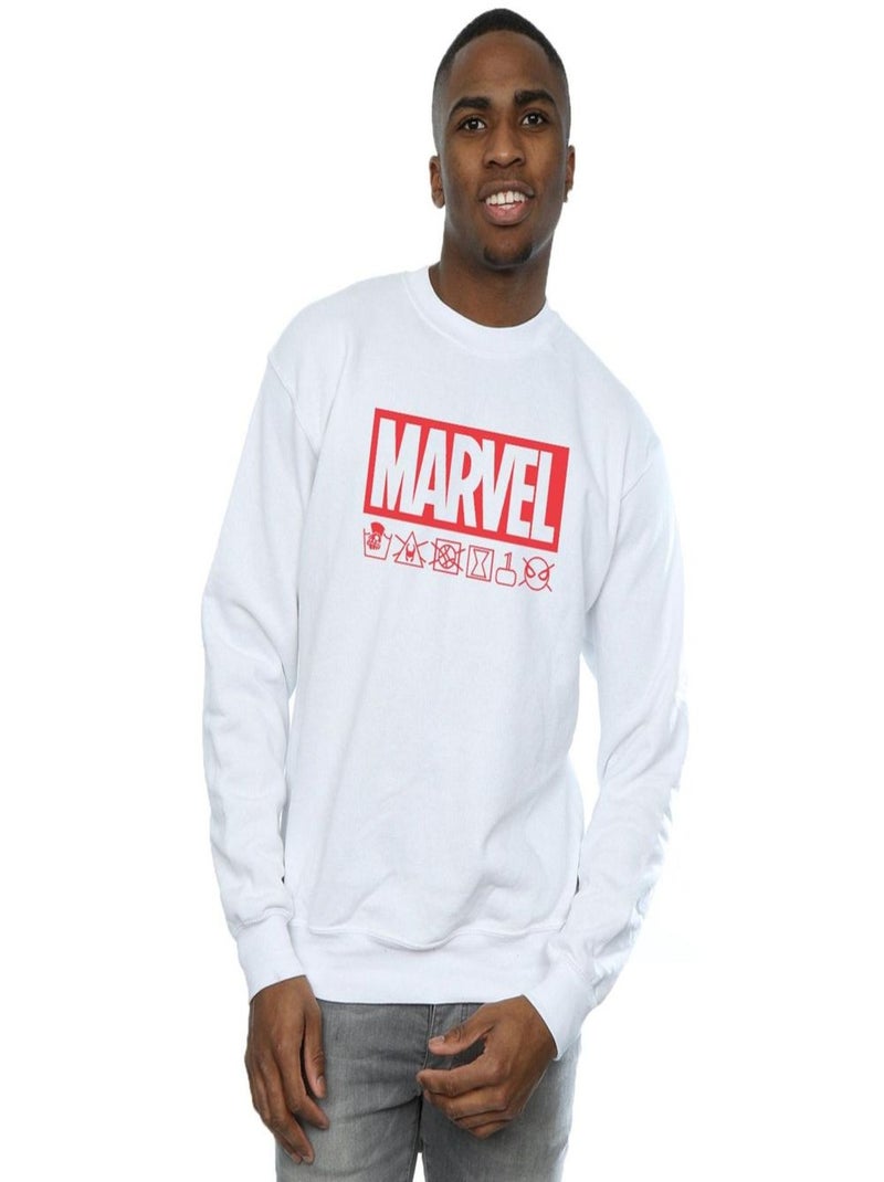 Marvel - Sweat WASH CARE Blanc - Kiabi