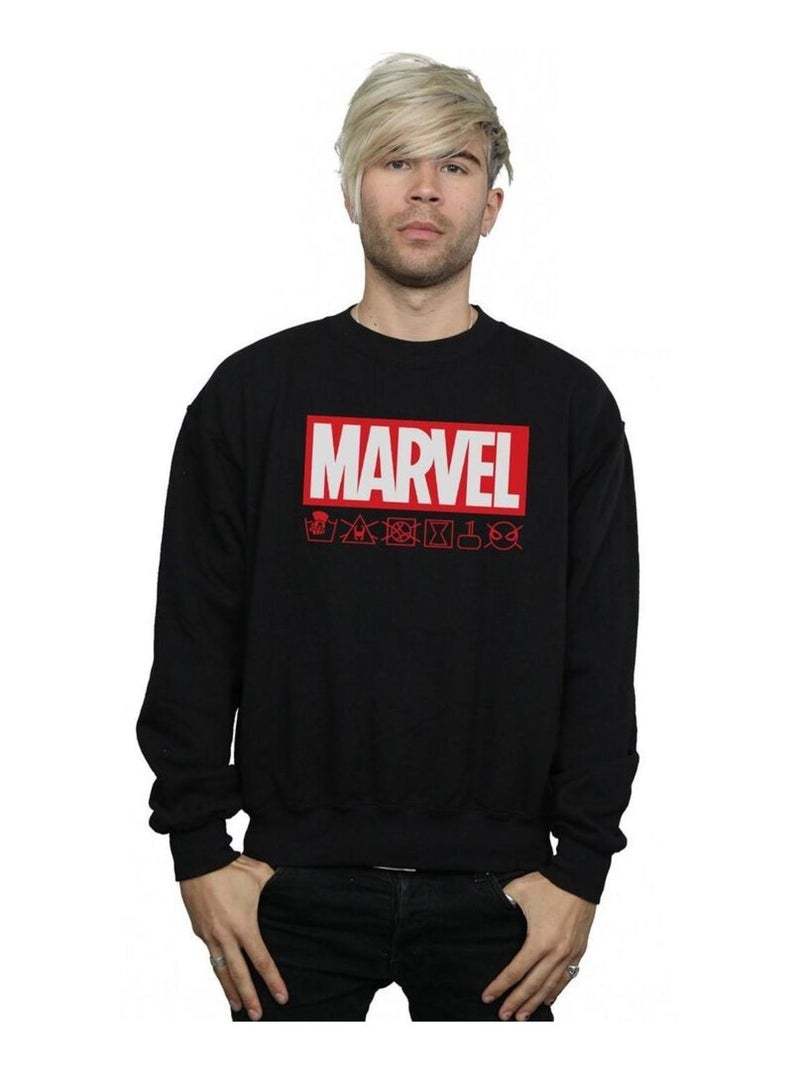 Marvel - Sweat WASH CARE Noir - Kiabi