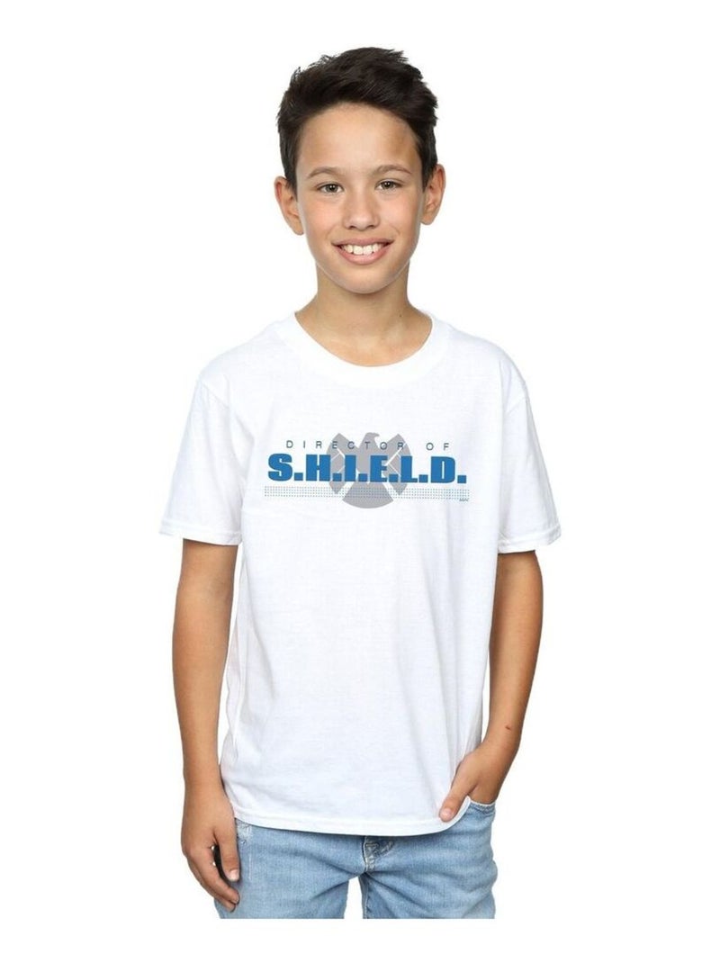 Marvel - T-shirt AGENTS OF SHIELD DIRECTOR OF SHIELD Blanc - Kiabi