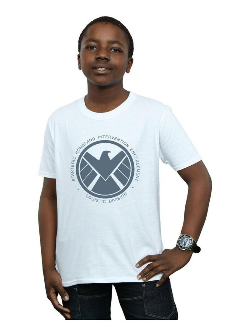 Marvel - T-shirt AGENTS OF SHIELD LOGISTICS DIVISION Blanc - Kiabi