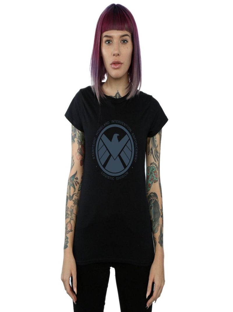 Marvel - T-shirt AGENTS OF SHIELD LOGISTICS DIVISION Noir - Kiabi