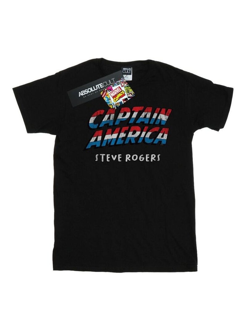 Marvel - T-shirt AKA STEVE ROGERS Noir - Kiabi