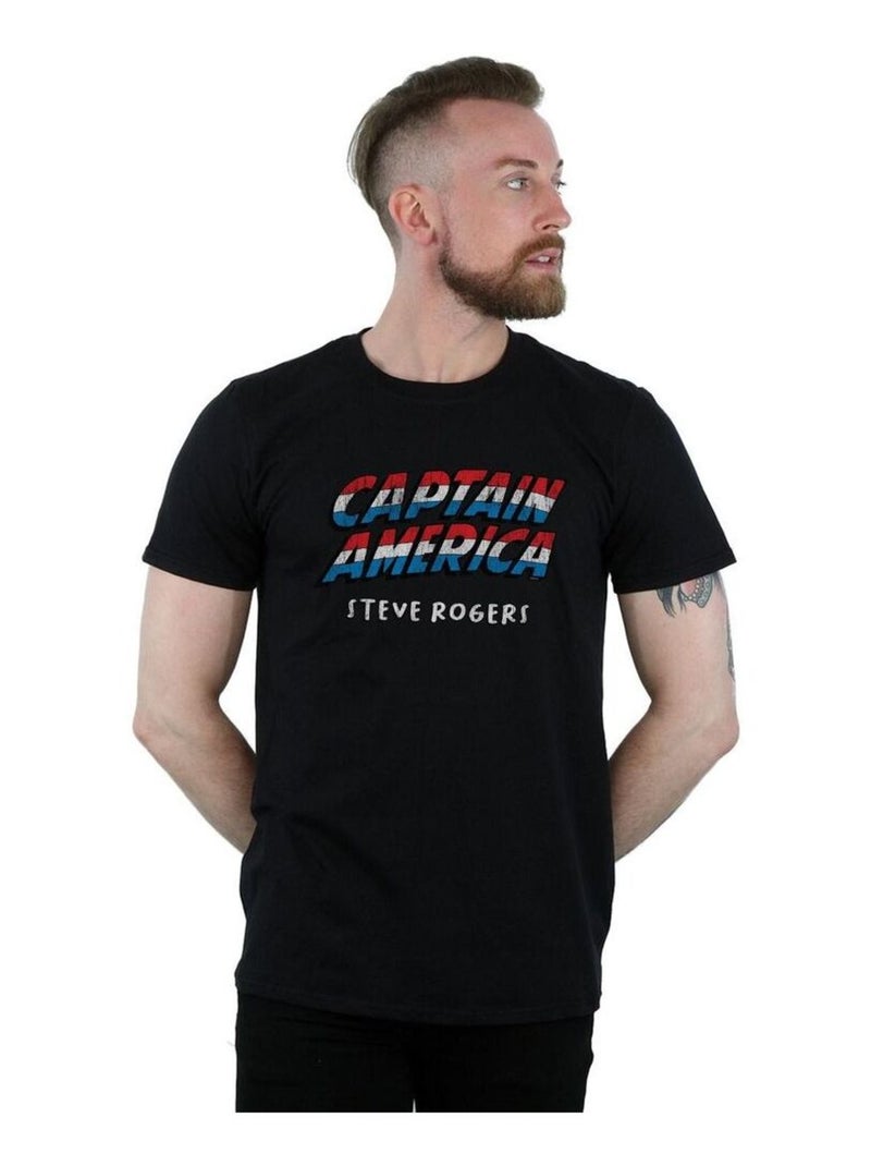Marvel - T-shirt AKA STEVE ROGERS Noir - Kiabi