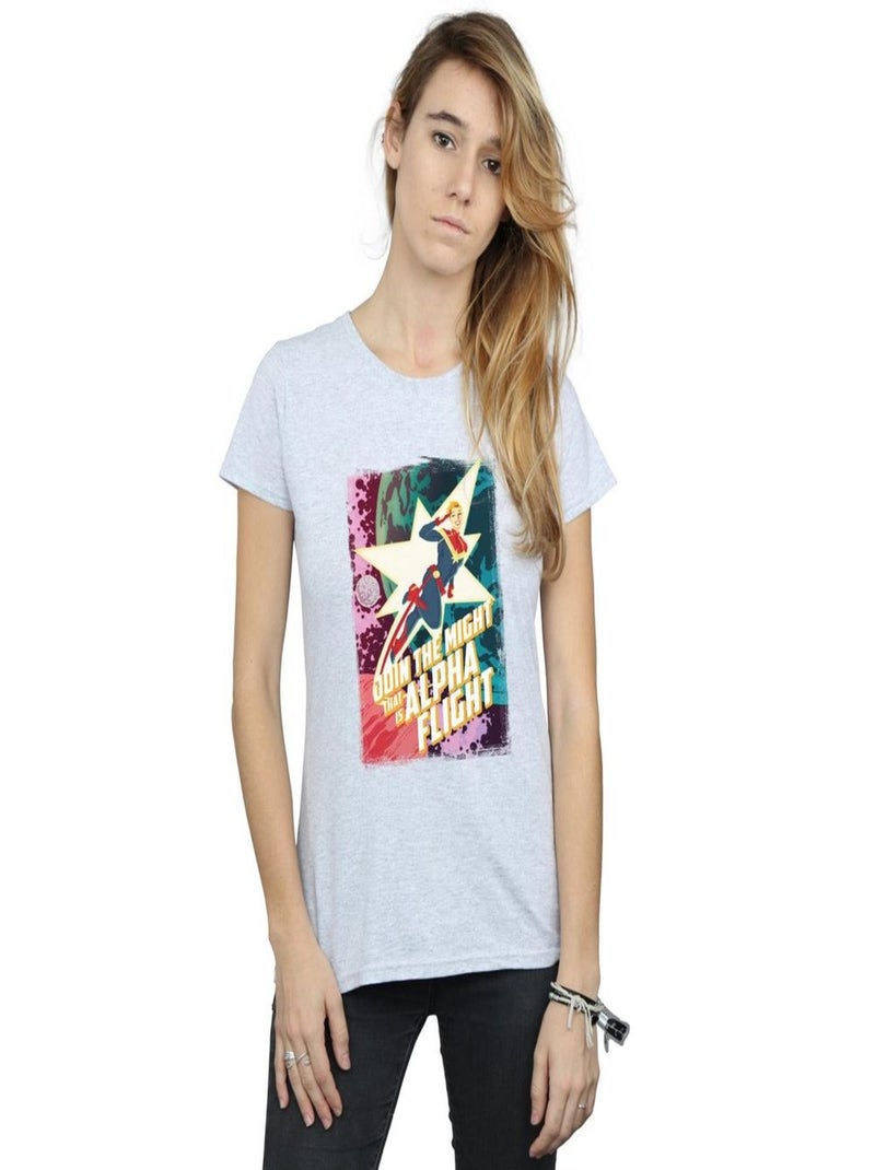 Marvel - T-shirt ALPHA FLIGHT Gris chiné - Kiabi