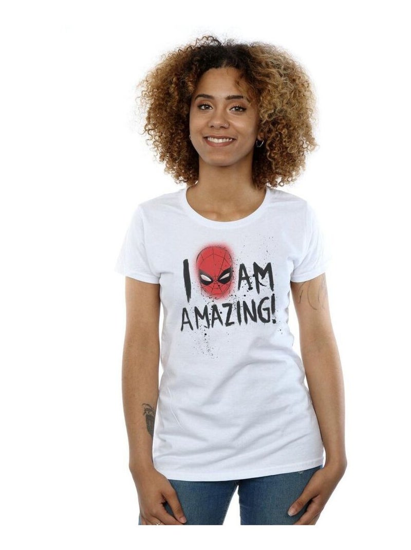 Marvel - T-shirt AM AMAZING Blanc - Kiabi