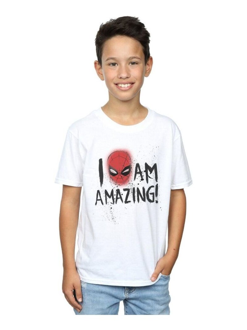 Marvel - T-shirt AM AMAZING Blanc - Kiabi